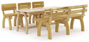 Set da pranzo da giardino 5 pz in legno di pino impregnato