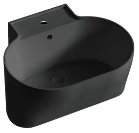 Lavabo da appoggio Tina COLAVENE ovale in ceramica L 60 x H 35 x P 50 cm nero opaco piletta non inclusa