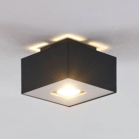 Plafoniera soffitto Kasi Lindby, dimmerabile, Nero, Soggiorno / Sala da pranzo, Metallo, Moderno, Plafoniera