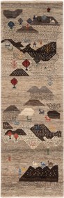 Loribaft Tappeto persiano 50x150 Beige (Iran) Annodato A Mano