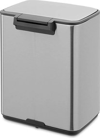 Cestino per la spazzatura color argento opaco in acciaio con pedale 7 l Bo – Brabantia