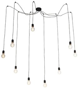 Lampada a sospensione di design nera 9 luci - Cavalux