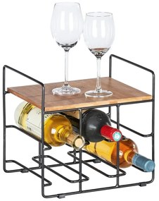 Supporto per 6 bottiglie di vino con ripiano in bambù Loft - Wenko