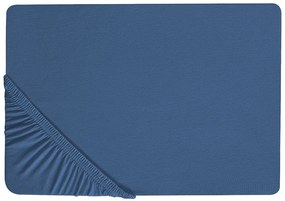Lenzuolo con angoli cotone blu marino 90 x 200 cm JANBU Beliani