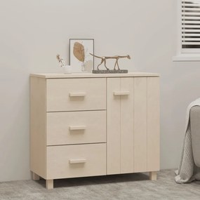 Credenza Hamar Ambra 90x40x80 Cm İn Legno Massello Di Pino /