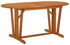 Tavolo da Giardino 160x85x75 cm in Legno Massello di Eucalipto