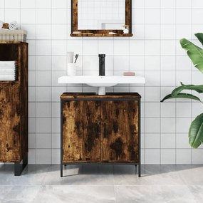 Mobile lavabo bagno rovere fumo 60x30x60 cm legno multistrato