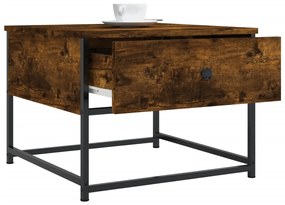 Tavolino da salotto rovere fumo 51x51x40 cm legno multistrato