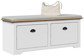 Panca Da Ingresso Bodo Bianca E Marrone 114x40x45 Cm /