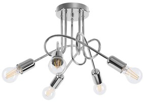 Sollux SL.1441 - Lampadario a plafone LOOP 5xE27/15W/230V cromo