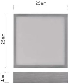 Plafoniera LED LED/21W/230 3000/3500/4000K 22,5x22,5 cm cromo
