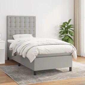 Giroletto A Molle Con Materasso Grigio Chiaro100x200 Cm Tessuto /