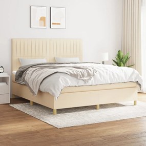 Giroletto A Molle Con Materasso Crema 160x200 Cm İn Tessuto /