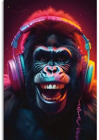 Stampa su tela – Gorilla con cuffie