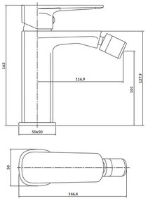 Cersanit S951-379 - Rubinetto del bidet LARGA nero