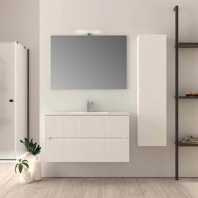 Mobile bagno cannettato bianco opaco 100 cm Riga