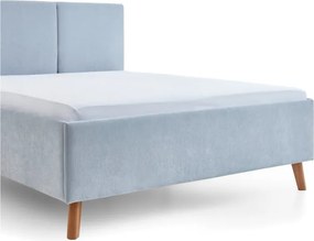 Letto matrimoniale imbottito azzurro con rete inclusa 140x200 cm Piano – Meise Möbel