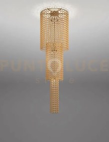 Giogali lampadadario a soffitto ca1 cristallo ambra e bronzo opaco ...
