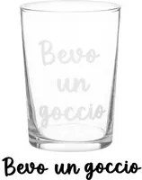 Bicchiere bibita in vetro scritta Bevo un goccio 490 ml