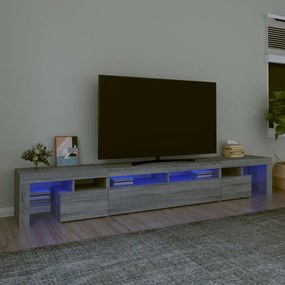 Mobile porta tv con luci led grigio sonoma 260x36,5x40 cm