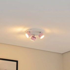 Faretto da soffitto Cloudy 3 luci rotondo rosa Eko-Light, dimmerabile, Violetto / Fucsia / Rosa, Soggiorno / Sala da pranzo, Metallo, Giovanile, Faretto