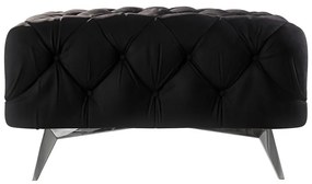 Poggiapiedi nero con rivestimento in velluto Chelsea – Ropez