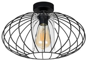 Lampadario a plafone CORRINI 1xE27/60W/230V diametro 34 cm nero/limpido