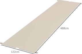 Copertura per Gazebo Pergola 3x3 m 488x122 cm  in PE Impermeabile Cachi...