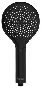 WENKO 24925100 - Soffione doccia WATERSAVING SYSTEM Ø 12 cm, nero