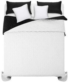 Copriletto trapuntato bianco e nero per letto matrimoniale 200 x 220 cm