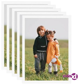 vidaXL Cornici Foto Collage 5 pz Parete o Tavolo Bianche 29,7x42cm MDF