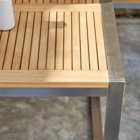 Tikamoon - Tavolo da esterno giardino teak tek teck legno inox 150 Arno