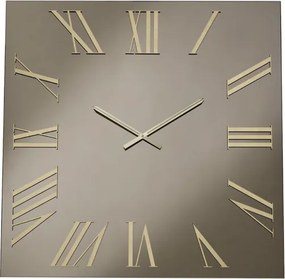 Orologio quadrato in cristallo Bronzo e numeri Oro 60x60 cm - ROGER