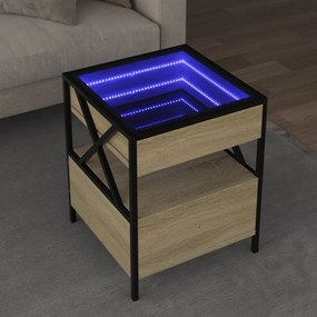 Tavolino Da Salotto Con Led Infinity Rovere Sonoma 40x40x51 Cm /