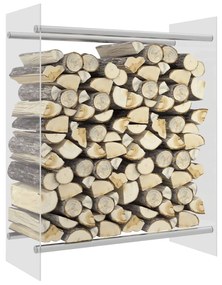 Porta Legna Trasparente 80x35x100 Cm İn Vetro Temperato /