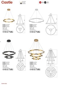 Redo 01-3173 - Lampadario a sospensione con filo LED dimmerabile CASTLE LED/36W/230V nero