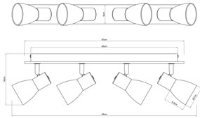 Globo 54307-4W - Luce Spot CLAUDE 4xE14/40W/230V nero/legno