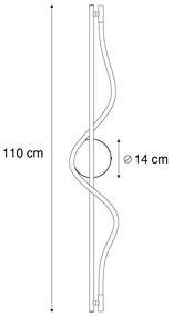 Lampada da parete moderna nera con LED dimmerabile a 3 livelli - Twirl