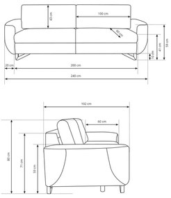 Divano a tre posti AVESTA blu