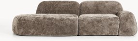 Chaise longue componibile 3 posti in teddy bouclé Wolke