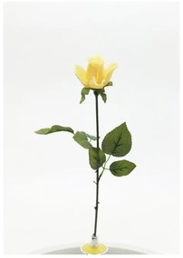 Bocciolo di Rosa con Rugiada in Plastica 52 cm Giallo