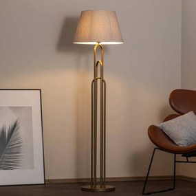 Lampada da terra Lazar Avonni, Alluminio / Grigio / Zincato, Soggiorno / Sala da pranzo, Tessuto / Stoffa / Seta, Lampada da terra