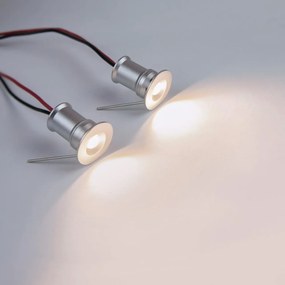 Kit 2 Faretti Segnapasso LED 1W - IP44 Colore Bianco Caldo 3.000K