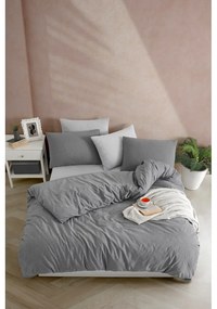 Biancheria da letto color antracite per letto singolo 140x200 cm Yarn Dyed – Mijolnir