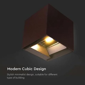 Lampada solare da parete LED con sensore 9W 3,7V 3000-5000K IP65 marrone