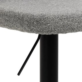 Sgabello da bar grigio-nero con altezza regolabile (altezza seduta 55 cm) Patricia - Actona