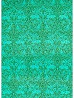 Morris & Co Tapete Bird & Anemone - Olive/ Turquoise