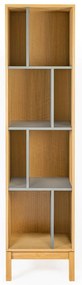 Libreria grigia in rovere 45x185 cm AbbeyWood - Woodman