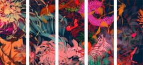 Quadri 5 pezzi – Fiori in percezione astratta