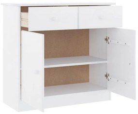 Credenza alta bianca 77x35x73 cm in legno massello di pino